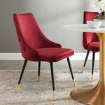 Adorn Tufted Performance Velvet Dining Side Chair in Maroon