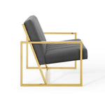 Inspire Channel Tufted Performance Velvet Armchair in Charcoal