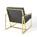 Inspire Channel Tufted Performance Velvet Armchair in Charcoal