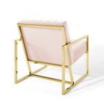 Inspire Channel Tufted Performance Velvet Armchair in Pink