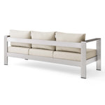 Shore Outdoor Patio Aluminum Sofa in Silver Beige