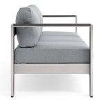 Shore Outdoor Patio Aluminum Sofa in Silver Gray
