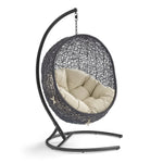 Encase Sunbrella® Swing Outdoor Patio Lounge Chair in Black Beige