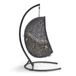 Encase Sunbrella® Swing Outdoor Patio Lounge Chair in Black Beige