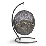 Encase Sunbrella® Swing Outdoor Patio Lounge Chair in Black Beige