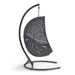 Encase Sunbrella® Swing Outdoor Patio Lounge Chair in Black Gray