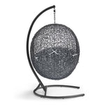 Encase Sunbrella® Swing Outdoor Patio Lounge Chair in Black Gray
