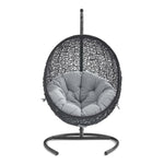 Encase Sunbrella® Swing Outdoor Patio Lounge Chair in Black Gray
