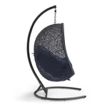 Encase Sunbrella® Swing Outdoor Patio Lounge Chair in Black Navy