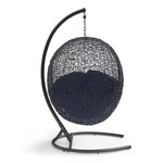 Encase Sunbrella® Swing Outdoor Patio Lounge Chair in Black Navy