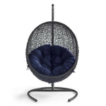 Encase Sunbrella® Swing Outdoor Patio Lounge Chair in Black Navy