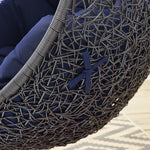 Encase Sunbrella® Swing Outdoor Patio Lounge Chair in Black Navy