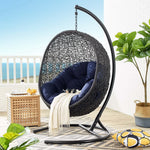 Encase Sunbrella® Swing Outdoor Patio Lounge Chair in Black Navy