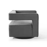 Booth Performance Velvet Performance Velvet Swivel Armchair in Gray