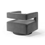 Booth Performance Velvet Performance Velvet Swivel Armchair in Gray