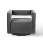 Booth Performance Velvet Performance Velvet Swivel Armchair in Gray