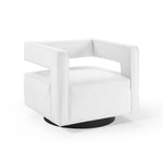 Booth Performance Velvet Performance Velvet Swivel Armchair in White