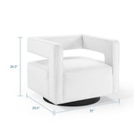 Booth Performance Velvet Performance Velvet Swivel Armchair in White