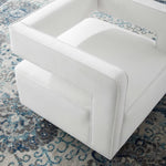 Booth Performance Velvet Performance Velvet Swivel Armchair in White