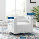 Booth Performance Velvet Performance Velvet Swivel Armchair in White