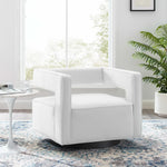 Booth Performance Velvet Performance Velvet Swivel Armchair in White