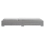 Conway Sunbrella® Outdoor Patio Wicker Rattan Chaise Lounge in Light Gray Gray