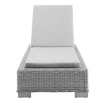 Conway Sunbrella® Outdoor Patio Wicker Rattan Chaise Lounge in Light Gray Gray
