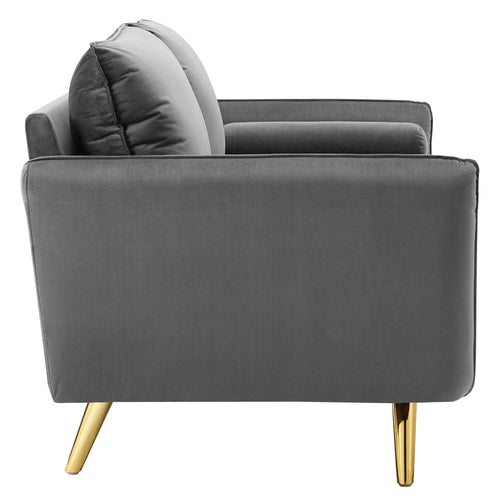 Revive Performance Velvet Sofa in Gray