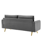 Revive Performance Velvet Sofa in Gray