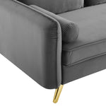 Revive Performance Velvet Sofa in Gray