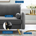 Revive Performance Velvet Sofa in Gray