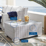 Conway 4-Piece Sunbrella® Outdoor Patio Wicker Rattan Furniture Set in Light Gray Navy