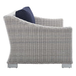 Conway 4-Piece Sunbrella® Outdoor Patio Wicker Rattan Furniture Set in Light Gray Navy