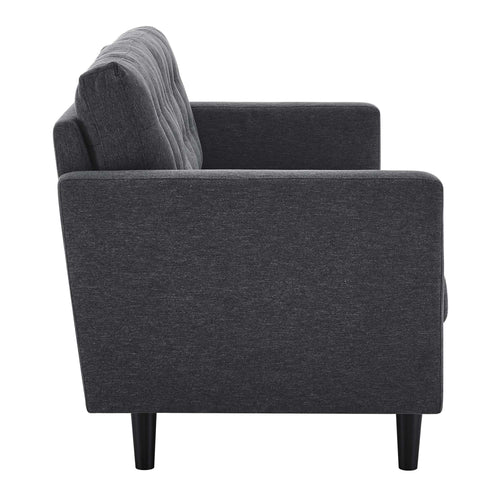 Exalt Tufted Fabric Sofa in Charcoal