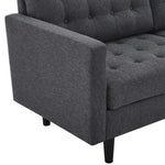 Exalt Tufted Fabric Sofa in Charcoal