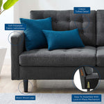 Exalt Tufted Fabric Sofa in Charcoal
