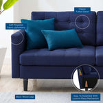 Exalt Tufted Fabric Sofa in Royal Blue