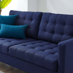 Exalt Tufted Fabric Sofa in Royal Blue