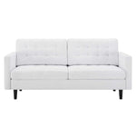 Exalt Tufted Fabric Sofa in White