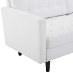 Exalt Tufted Fabric Sofa in White