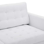 Exalt Tufted Fabric Sofa in White