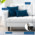 Exalt Tufted Fabric Sofa in White