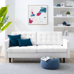 Exalt Tufted Fabric Sofa in White