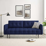 Cameron Tufted Fabric Sofa in Royal Blue