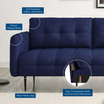 Cameron Tufted Fabric Sofa in Royal Blue