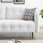 Cameron Tufted Fabric Sofa in White