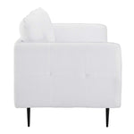 Cameron Tufted Fabric Sofa in White