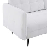 Cameron Tufted Fabric Sofa in White