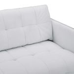 Cameron Tufted Fabric Sofa in White