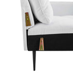 Cameron Tufted Fabric Sofa in White